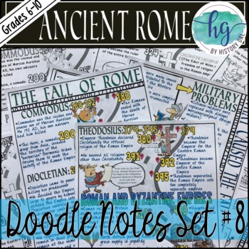 Preview of Ancient Rome Doodle Notes Set 8 for the Fall of Rome