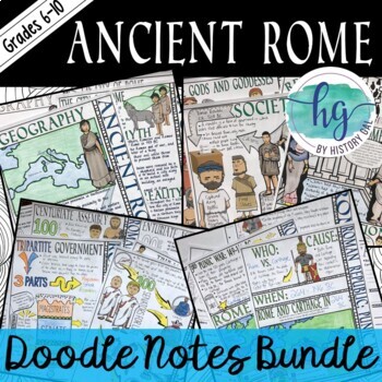 Preview of Ancient Rome Doodle Notes Bundle (differentiated, print & digital versions)