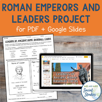 Preview of Ancient Rome Emperors + Leaders Project | Roman Empire Historical Baseball Cards