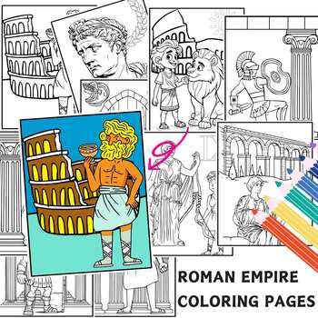 Preview of Ancient Rome Empire Coloring Sheets