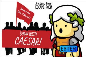 Preview of Ancient Rome Escape Room - Help Julius Caesar Ides of March - Interactive & Fun!