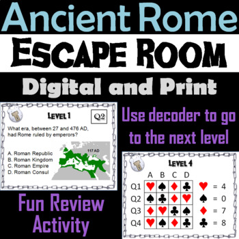 Preview of Ancient Rome Activity Escape Room (Roman Empire, Julius Caesar, Roman Republic)