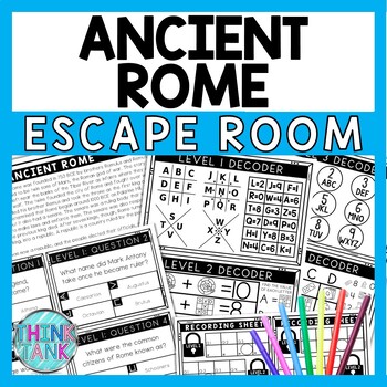 Preview of Ancient Rome Escape Room - Task Cards - Reading Comprehension