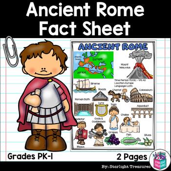 Preview of Ancient Rome Fact Sheet for Early Readers