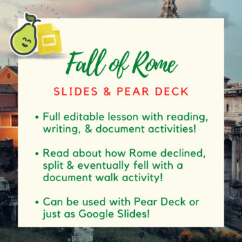 Preview of Ancient Rome: Fall of Rome Google Slides & Pear Deck