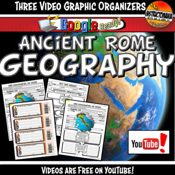 Preview of Ancient Rome Geography YouTube Video Graphic Organizer Notes Doodle Style