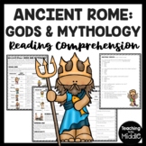 Ancient Rome Gods & Mythology Reading Comprehension Worksheet