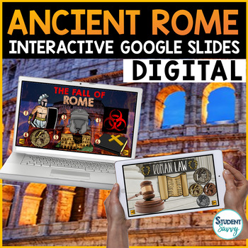 Preview of Ancient Rome Google Classroom Distance Learning |  Rome Google Slides