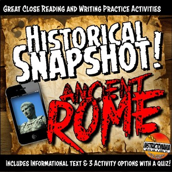 Preview of Ancient Rome Historical Snapshot Close Reading Investigation