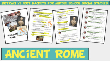 Preview of Ancient Rome Interactive Digital Note Packet for Middle Schoolers