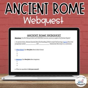Preview of Ancient Rome Interactive Webquest READY TO POST OR PRINT Worksheet