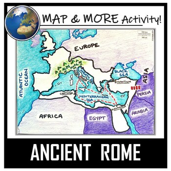 Preview of Ancient Rome Map Activity- Roman Empire (Label and Color!)