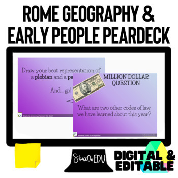 Preview of Ancient Rome Geography and Republic Editable Pear Deck Notes Digital Resource
