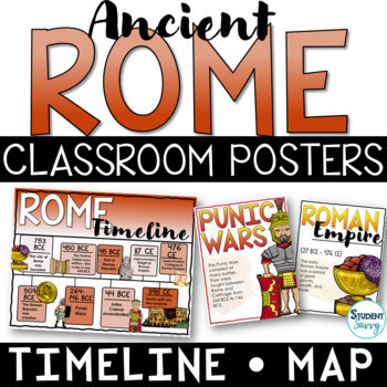Preview of Ancient Rome Posters - Rome Timeline and Map - Ancient Rome Word Wall