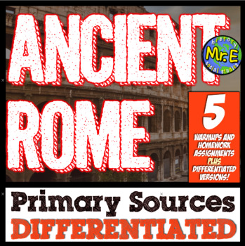 Preview of Ancient Rome Reading Passages | Differentiated Ancient Rome Primary Sources