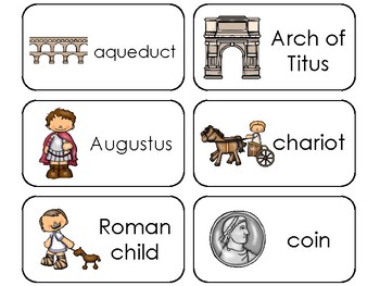 Preview of Ancient Rome Printable Flashcards. Preschool-3rd Grade Ancient History