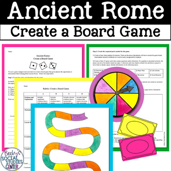 Preview of Ancient Rome Project Create a Board Game
