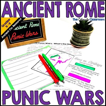 Preview of Ancient Rome Punic Wars Activity with Mini Booklet and Maps
