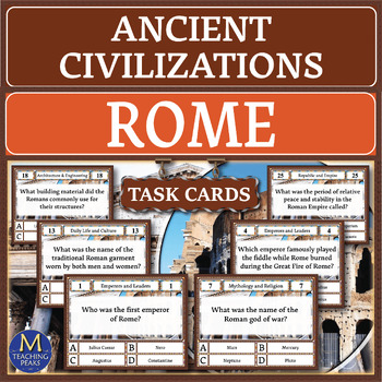 Preview of Ancient Rome Quiz: Task Cards