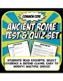 Ancient Rome Quiz and Test Common Core Writing and Literacy