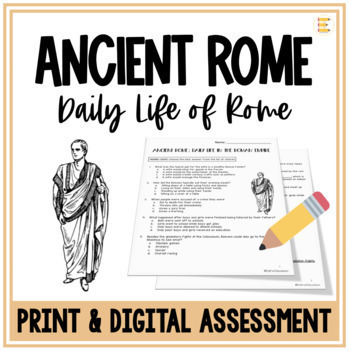 Preview of Ancient Rome Roman Empire Test
