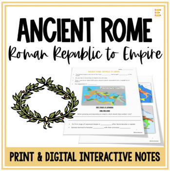 Preview of Ancient Rome Roman Republic to Empire World History Google Slides ™ and Notes
