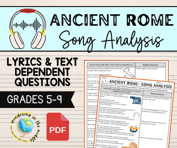Preview of Ancient Rome Song Analysis