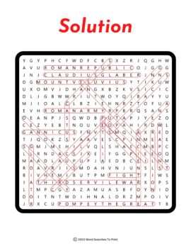 Ancient Rome Spartacus the Gladiator Word Search Puzzle TPT