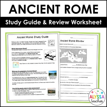 Preview of Ancient Rome Study Guide and Review Worksheet (VA SOL)