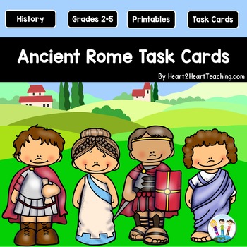 Preview of Ancient Rome Task Cards {Set of 32 Cards & 6 Vocabulary Cards}