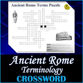 Preview of Ancient Rome Terminology Crossword Puzzle Activity Worksheet