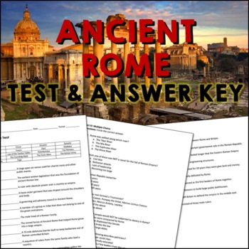 Preview of Ancient Rome Test and Answer Key