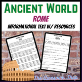 Ancient Rome Text W/ Comprehension Worksheets & Vocabulary Packet