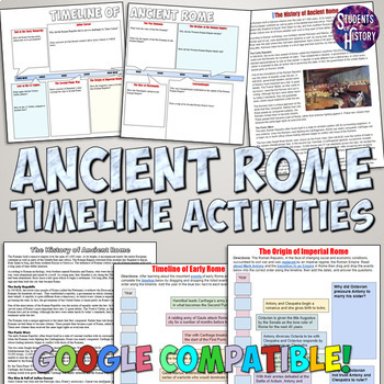 Preview of Ancient Rome Timeline Activities for the Roman Empire & Republic
