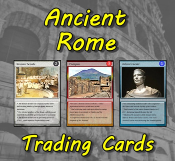 Preview of Ancient Rome Trading Cards  (Roman History)