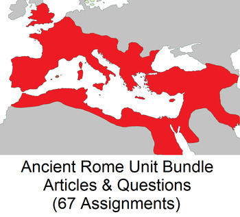 Preview of Ancient Rome Unit Articles & Questions Bundle (67 PDF Assignments)