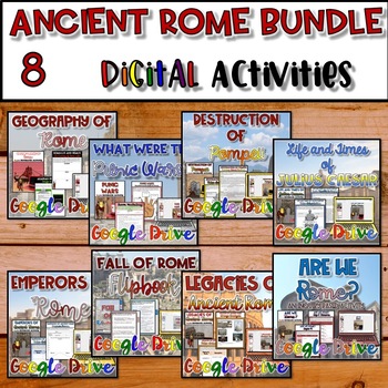 Preview of Ancient Rome Unit Bundle | Reading Comp, Presentations & Notes - Digital