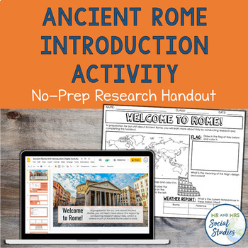 Preview of Ancient Rome Unit Introduction Research Activity | Worksheet + Digital Version
