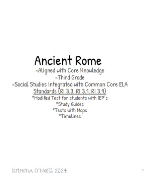 Preview of Ancient Rome Unit w/ELA integrated