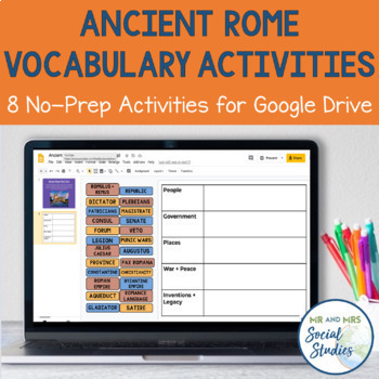 Preview of Ancient Rome Vocabulary Activities for Google Drive