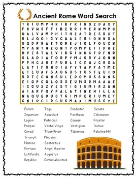 Preview of Ancient Rome Word Search Puzzle