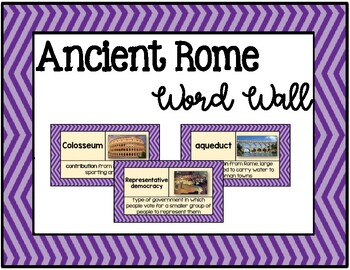 Preview of Ancient Rome Vocabulary; Word Wall Cards