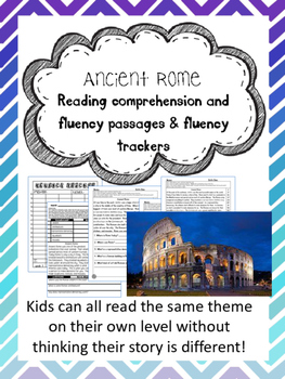 Preview of Ancient Rome fluency and comprehension leveled passage