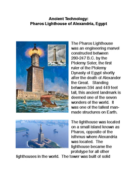 Merchandiser Næb udtryk Ancient Technology: Pharos Lighthouse of Alexandria | TPT