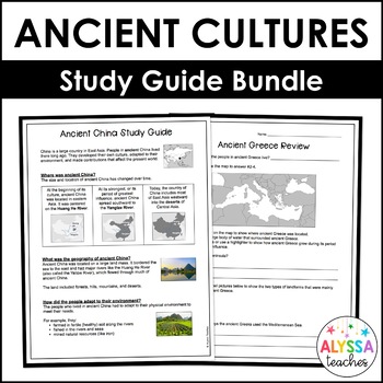 Preview of Ancient World Cultures Study Guide Bundle (Virginia 3rd Grade SOLs)