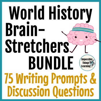 Preview of Ancient World History BUNDLE: 75 Writing Prompts & Discussion Questions