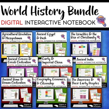 Preview of Ancient & World History DIGITAL Interactive Notebook BUNDLE 