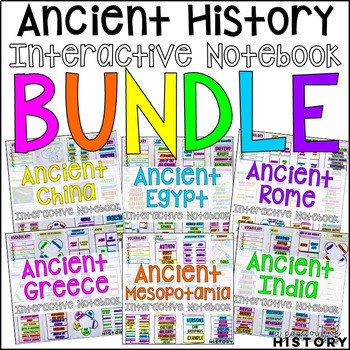 Preview of Ancient World History Interactive Notebook Graphic Organizers Bundle