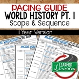 Ancient World History Pacing Guide, Goes with World Histor