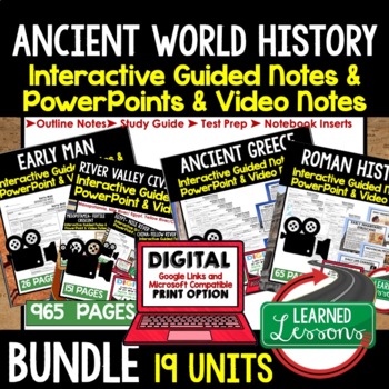 Preview of Ancient World History Notes and PowerPoints, Guided Notes, Google, BUNDLE